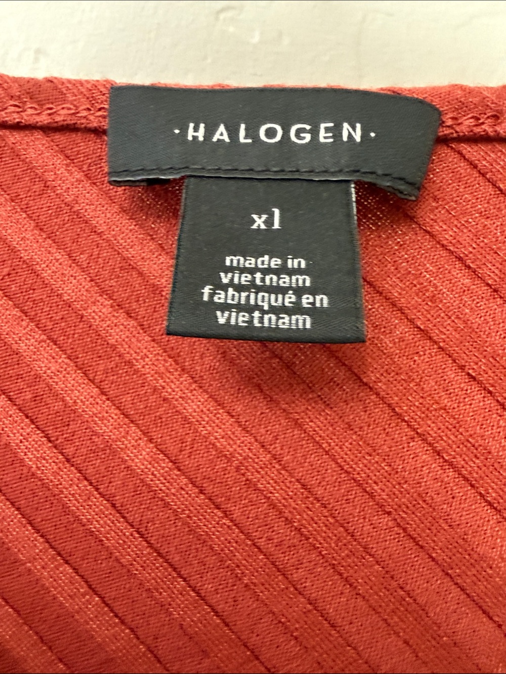 Halogen Ribbed Sleeveless Tank Top - Rust Red - Picture 2 of 4